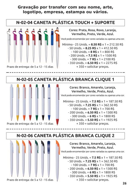 caneta plastico   caneta plastico